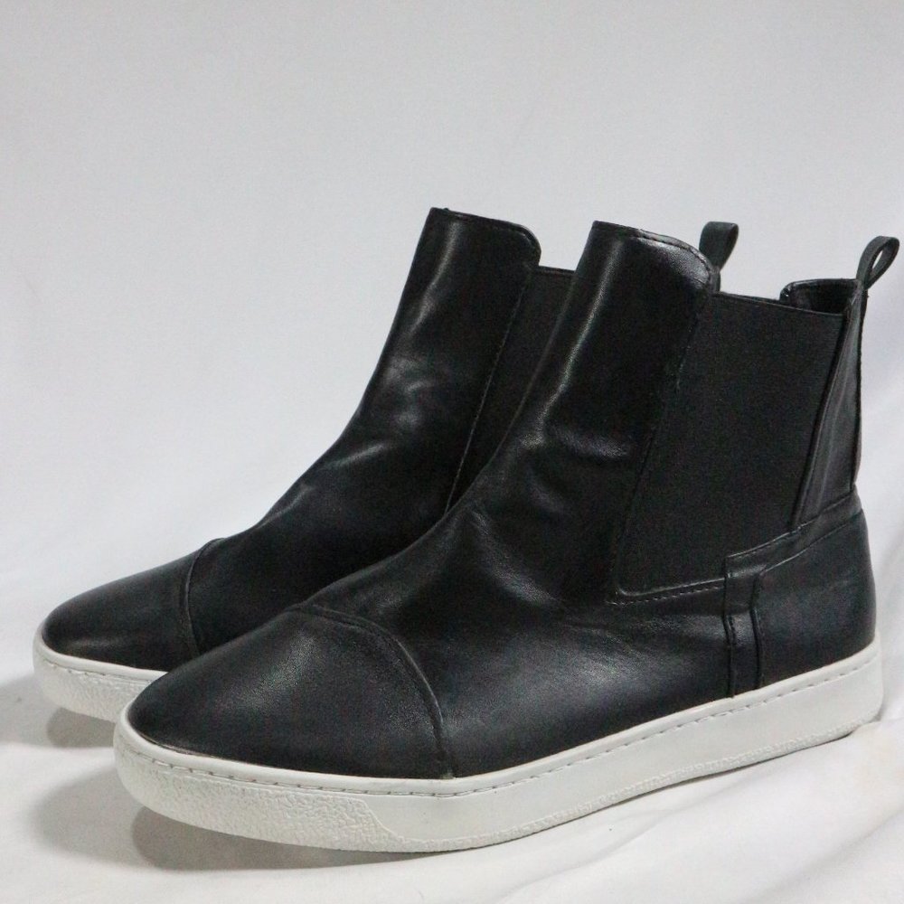 LFL by LUST FOR LIFE Black Vegan Leather Slip On Sneaker Boots Sz 10